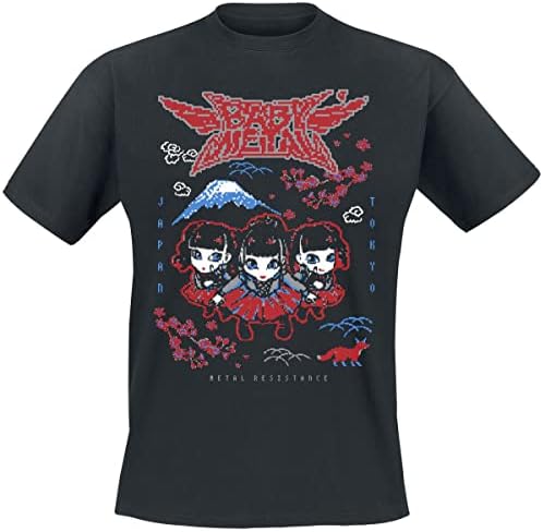 Amazon.com: Babymetal T Shirt Pixel Tokyo Band Logo Official Mens